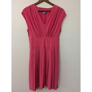 Anthropologie Lil Silk Babydoll Dress 90s Y2K Fairy Pleated Tie Back Pink Small